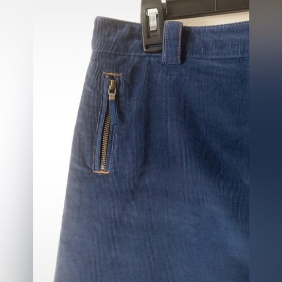 Brooks Brothers Navy Corduroy Skirt With Zipper Pockets Size 8 - Picture 4 of 10